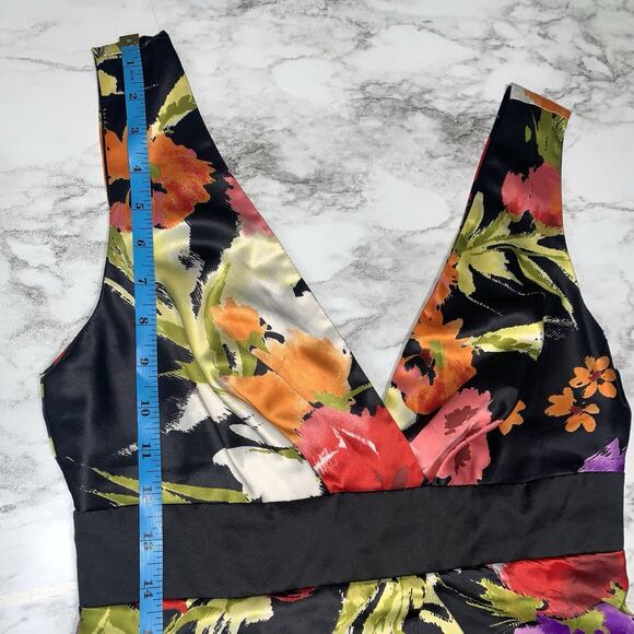 Twenty One Multicolor Floral Sleeveless Lined V-Neck Vacation Mini Women Dress M - Picture 9 of 11